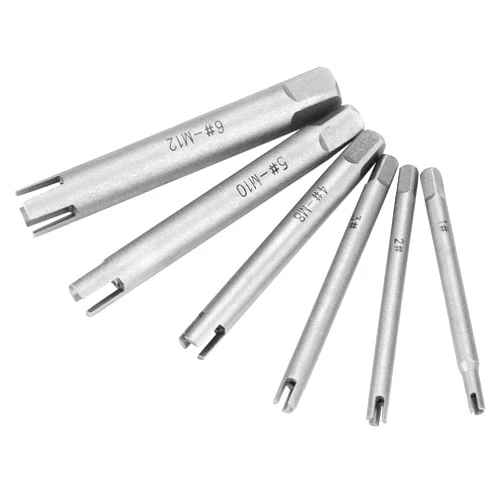 Walfront Tap Extractor 3/4 Flute Broken Head Screw Remover Stripped Tap Extractor Set Steel 3 Types 6 Pcs