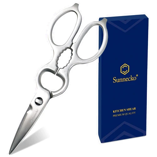 Sunnecko Heavy Duty Kitchen Scissors - Stainless Steel Kitchen Shears, Ultra Sharp Micro Serrated Poultry Shears, Cooking Scissors for Meat, Dishwasher Safe