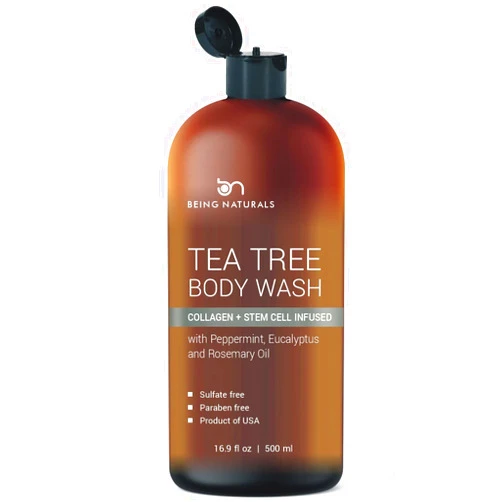 Being Naturals Body Wash with Tea Tree & Organic Tea Tree Oil - Fights Odor, Acne & Skin Issues, 16.9 oz by BeingNaturals