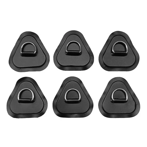 Yavzevlqi D-Ring Patch 6 PCS Stainless Steel D Ring Patch/Pad for Inflatable Boat Canoe Kayak SUP, D-Ring PVC Patch Stand-Up Paddleboard Dinghy Accessories, NO Glue