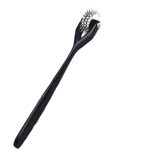Goldenhandcrafts Wartenberg Neuro Pinwheel Stainless Steel 3 Head Diagnostic Instrument Pin Wheel Black Coated, 6.6 In