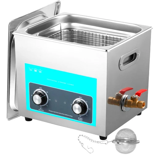 VEVOR 15L Sonic Cleaner, 304 Stainless Steel Professional Knob Control, Sonic Cleaner with Heater Timer for Jewelry Watch Glasses Circuit Board Dentures Small Parts Dental Instrument