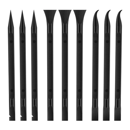 Yuntop 9 Pieces Plastic Scraper Tool for Tight Spaces, Non-Scratch Kitchen Scraper Cleaning Pen, Perfect for Remove Stickers, Labels, Oil Stains, Food, Dirt (Black)