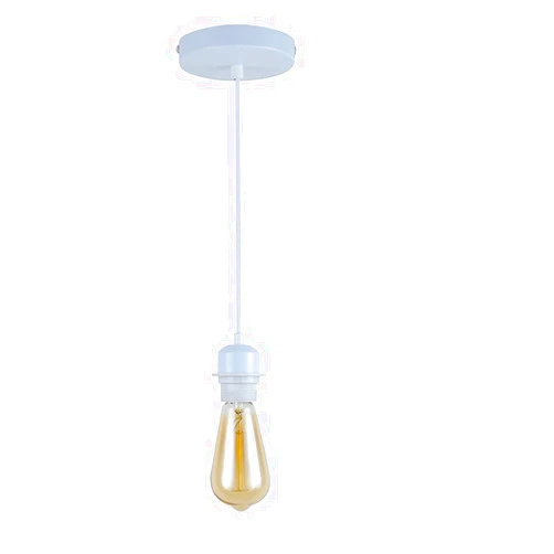 Corobaber Pendant Light Kit with Cord, E26 Base Edison Vintage Style White Cord Hanging Light Fixture for Kitchen Bedroom Home Corridor Studio Office (1 Pack)