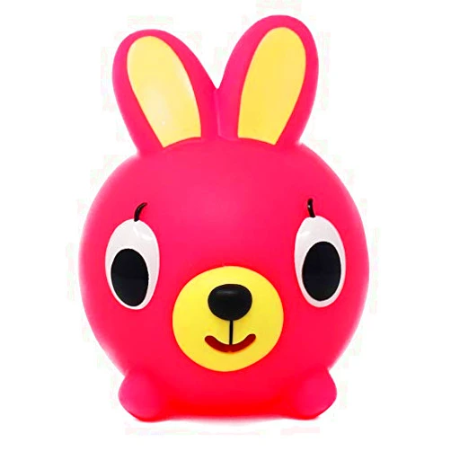 Jabber Ball Sankyo Toys Squeeze and Play Sound Ball - Neon Pink Bunny