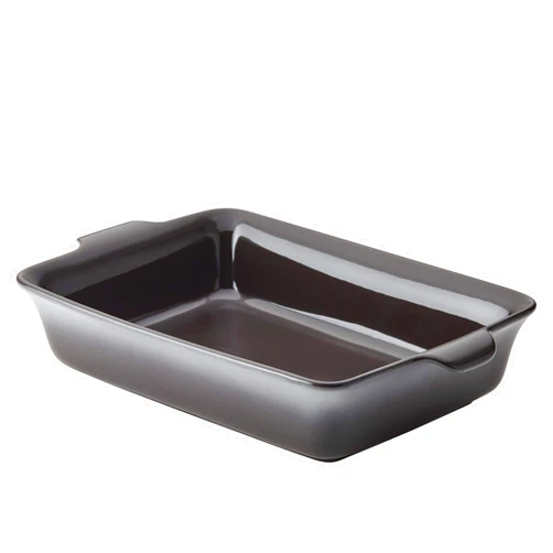Anolon Vesta Baking Dish/Lasagna Pan/Ceramic Rectangular Bakeware, 9 Inch x 13 Inch, Graphite Gray