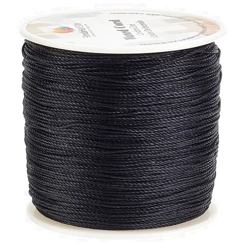 PH PandaHall 0.5mm Black Waxed Polyester Cord, 116 Yards Waxed String Wax Cord Round Beading String Roll Craft Cord for Waist Beads Bracelet Necklace Jewelry Making Macrame Supplies
