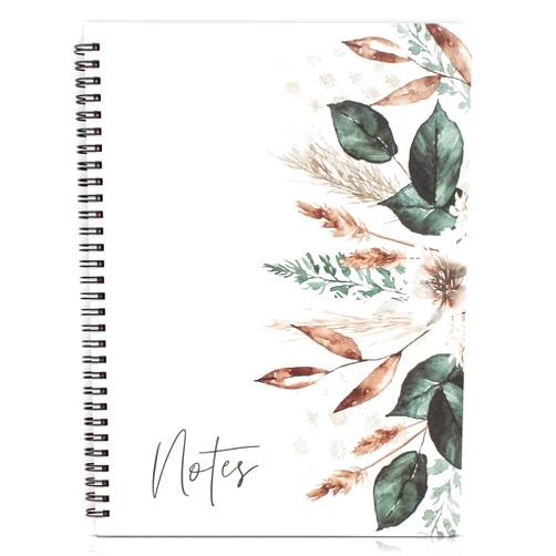 ZICOTO Aesthetic Spiral Notebook Journal For Women - Cute Dried Floral 10.5
