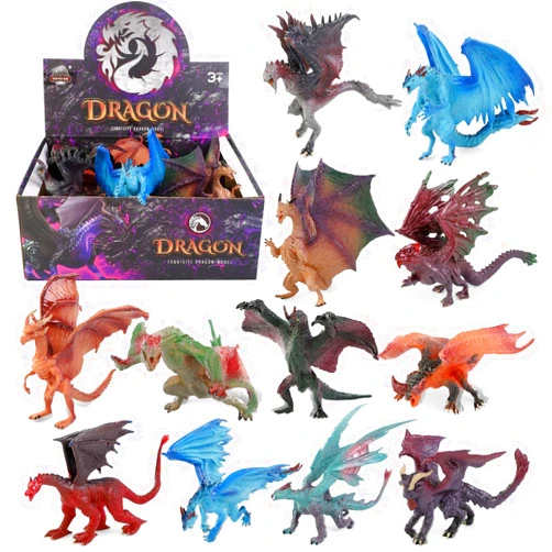 Liberty Imports 12 Pcs Dragon Toy Figures, 5