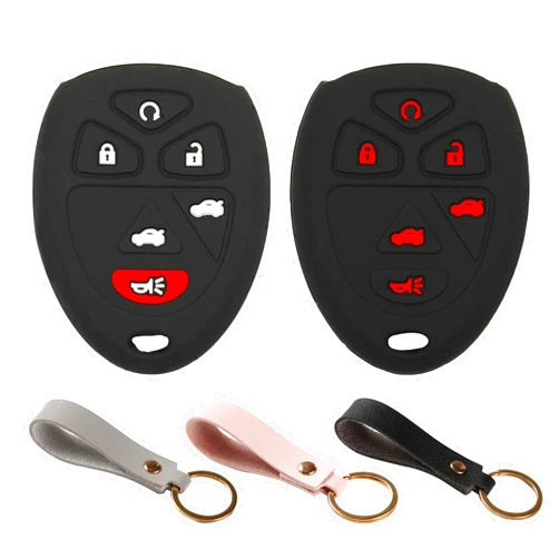Ywonobs Silicone Rubber Key Fob Cover Remote Case Keyless Protector Compatible with Chevrolet Chevy Suburban Tahoe Traverse GMC Acadia Yukon Buick Enclave Cadillac Escalade ESV SRX Saturn Outlook