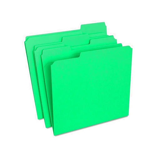 HiTouch Business Services HiTouch TR508960/508960 Reinforced File Folder, 1/3 Cut, Letter Size, Green, 100/Box
