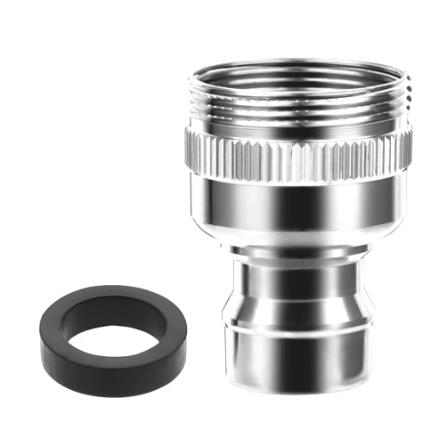 Hariendny Faucet Snap Adapter Connection Sink Faucet Adapter Portable Dishwasher Faucet Adapter Faucet Aerator Sink Hose Adapter Countertop Dishwasher Connection Accessories (15/16-27Male or 55/64-27Famale)
