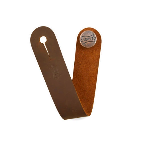 Levy's Leathers Headstock Strap Adapter for Acoustic Guitars; Brown Leather (MM18CH-BRN)