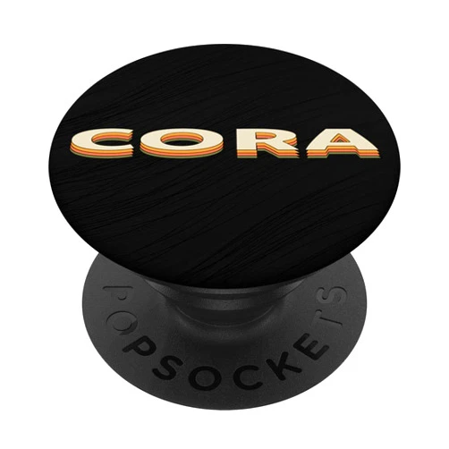 Graphic 365 Cora First Name Retro Vintage Personalized Gift PopSockets Grip and Stand for Phones and Tablets