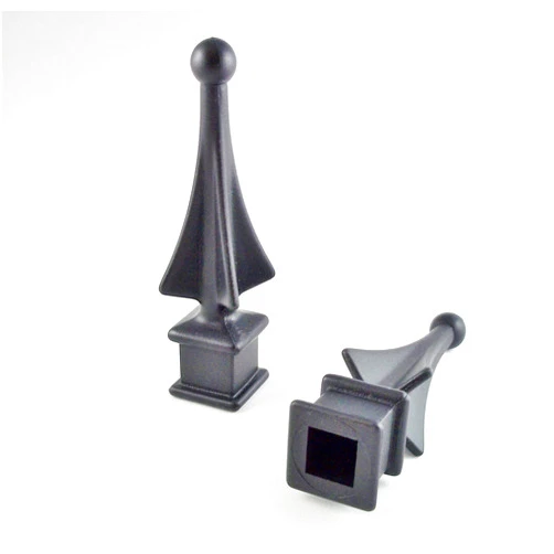 Retrospec Creations 25 Each for 1/2” Black Plastic Finial Tops for Iron Picket Fence 4-Sided Spire - #1-30