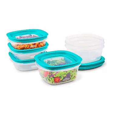 Rubbermaid EasyFindLids with Press & Lock Leak Proof Lids Food Storage Set, Meal Prep Containers, 12 Piece, Clear Clear 12 Piece