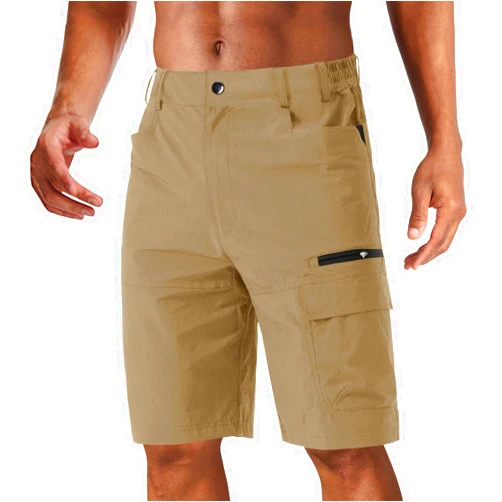 CRYSULLY Men's Hiking Cargo Shorts Outdoor Summer Lightweight Quick Dry Work Casual Shorts with 5 Zipper Pockets