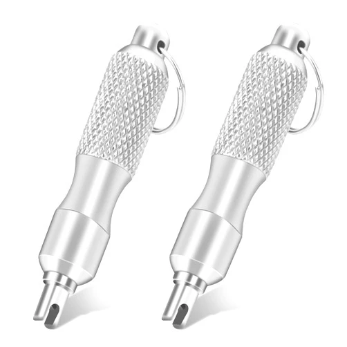 Linkstyle 2pcs Valve Stem Removal Tool, Stainless Steel Tire Valve Removal Tool for Schrader Car Motorcycle Truck Bike