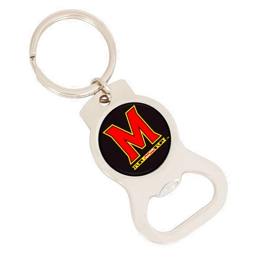 Desert Cactus University of Maryland Bottle Opener Keychain Terrapins UMD Terps Car Keys (Silver Bottle)