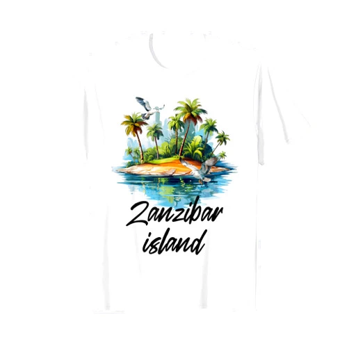 Paradise Zanzibar Beach Souvenir Tanzania Sea Palm Zanzibar Tanzania Palm Tree Sun Island Beach Vacation T-Shirt