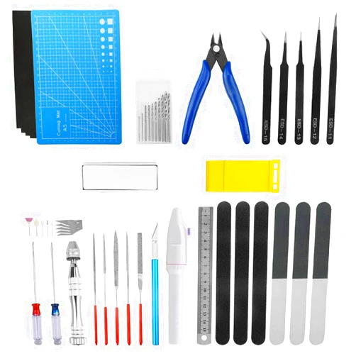 XINGYHENG 50Pcs Modeler Basic Tools Craft Set Compatible with Gundam Model Tools Kit Hobby Building Tools for Model Assemble Car Model Building Repairing and Fixing DIY Craft Kit