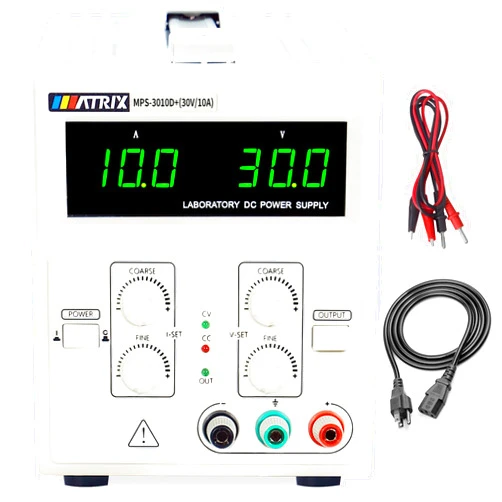 MATRIX Regulated Linear DC Power Supply 30V 10A, 100 mV 10 mA Bench Power Supply Variable with Voltage/Current Pre-Setting, Output Button, MPS-3010D+