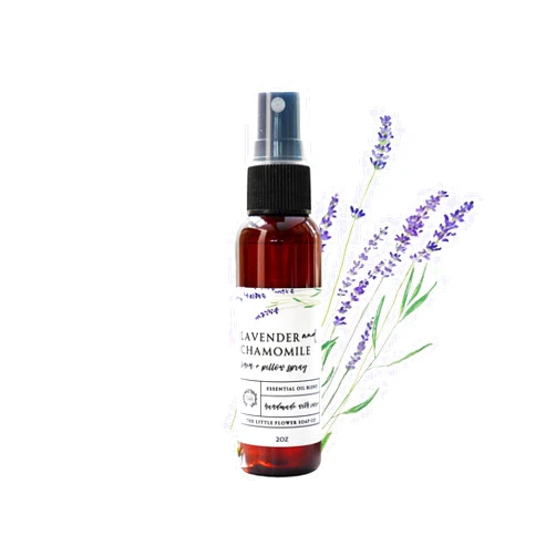THE LITTLE FLOWER SOAP CO. EST. 2010 Linen and Pillow Spray - Lavender and Chamomile - 2 oz. Essential Oil Blend Natural Gifts For Women Travel Must Have Accessories and Stocking Stuffer Idea for Her