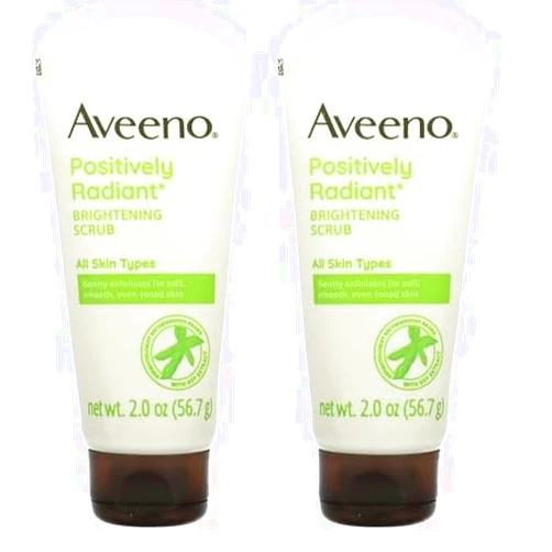 Aveeno Positively Radiant Skin Brightening Exfoliating Daily Facial Scrub,2.0 oz (Pack of 2)
