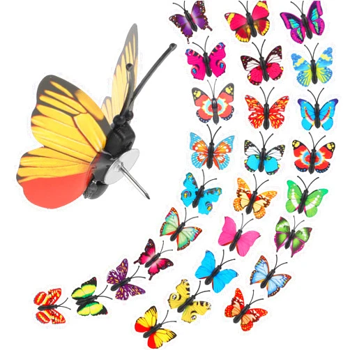 Xthrotsenk 40pcs Butterfly Decorative Thumb Tacks, Colorful Cute Pushpins for Cork Board, Butterfly Thumbtacks for Photo Wall, Push Pins for Fabric Wall Office Home Decor Bulletin Board Cubicle Home Decorations