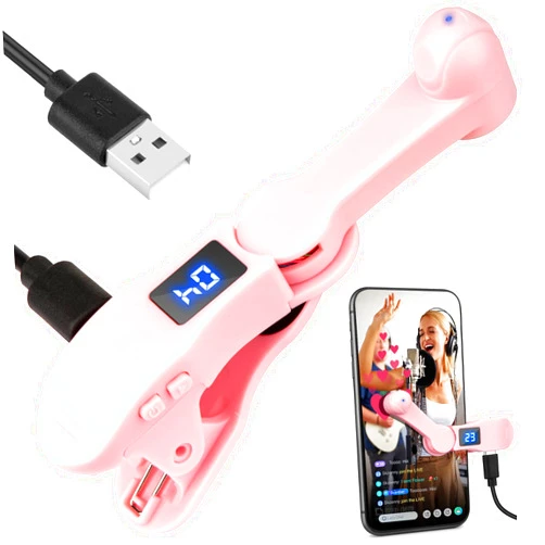 Shker Auto Clicker for Smart Phone, Phone Screen Device Speed Clicker for Phone Apps, Fast Click Simulation Finger Continuous Click for Gaming, Live Broadcasts Likes, Lightning Deal, Reward Tasks (Pink)