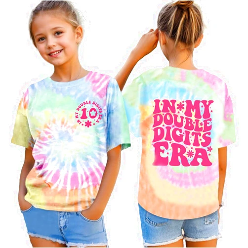 YHHR in My Double Digits Era Birthday Girls Shirts 10 Year Old Girl Tshirt 10th Birthday Shirts for Girls Party Gift Tee Tops