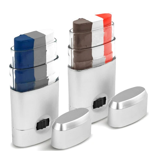 Artistry Closet Orange, White, and Brown Face Paint 3 Color Paint Stick with Navy Blue Silver and White 3 Color Stick Face Paint, Washable Paint Perfect for All Sporting Events, Football, Hockey, Base
