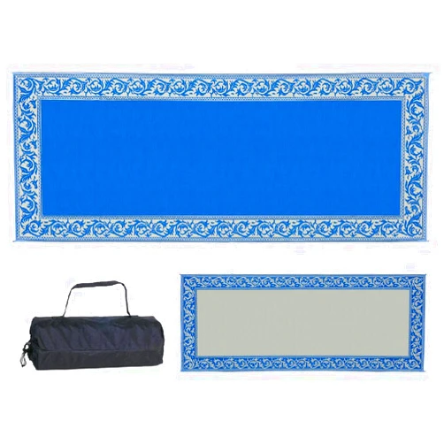 Stylish Camping Ming's Mark RC3 Stylish Camping Reversible Classical Patio Mat - 8' x 20', Blue/Beige