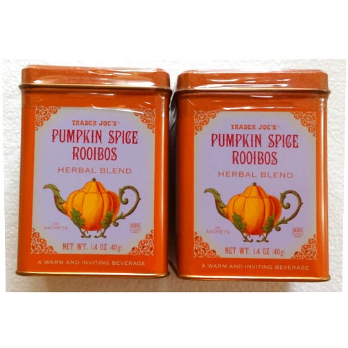 TJ's Trader Joe's Pumpkin Spice Rooibos Herbal Blend Beverage - 20 Sachets (Pack of 2 for a Total of 40 Sachets)