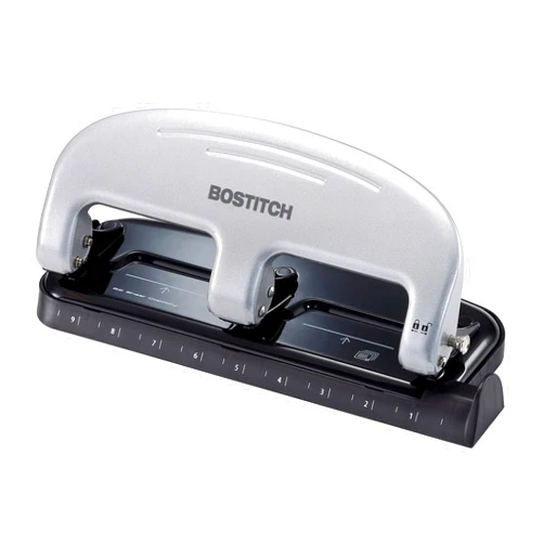 PaperPro Bostitch Office EZ Squeeze 3-Hole Punch, 20 Sheet Capacity, Reduced Effort, No Jam Technology , Silver