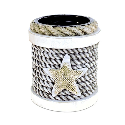 Puzzled CoTa Global Dream Small Rope Nautical Hanging Wooden Tealight Candle Holder - Table Top Centerpiece Coastal Decor for Home Beach House Rustic Decorative Lantern with Starfish - Handmade Color May Vary