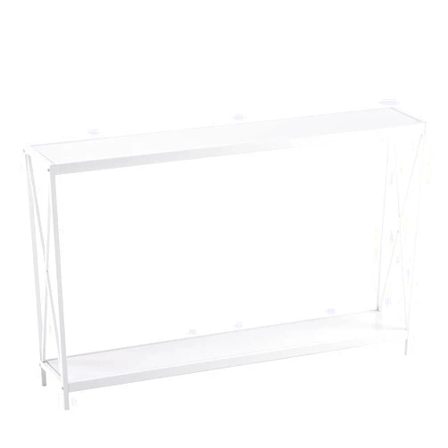 OrangeFish Industrial Console Table,Elegant Sofa Table with Extra Storage Shelf - Metal Frame White Finish.