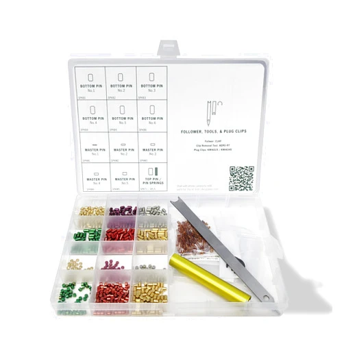 SUMMIT DOORWARE Premium Kwikset Rekey Kit Compatible with 50 Master Pins | Kwikset Rekeying Kit with Seal-Tight Plastic Box | Lock Pinning Kit Compatible with 50 Bottom, 50 Top Pins and 50 Spring