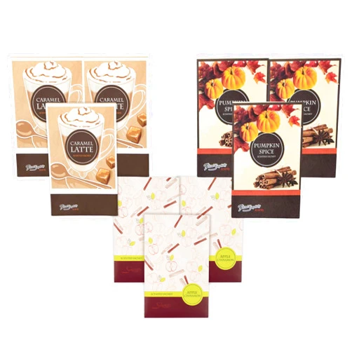 FloralSimplicity Simplicity Scents Sachets Fall Favorites Bundle 3 Caramel Latte, 3 Pumpkin Spice, 3 Apple Cinnamon - 9 Pack - Long Lasting, ECO-Friendly Home Fragrance
