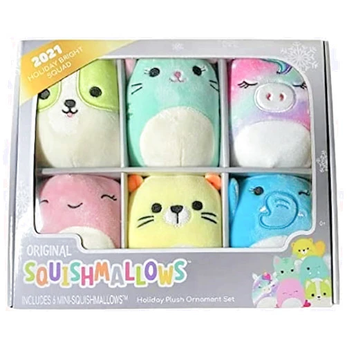 Squishmallows 2021 Holiday Plush Ornament Set - (Holiday Bright Squad)