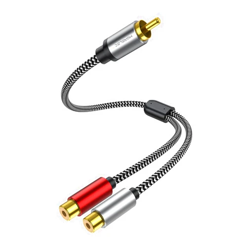 MORELECS RCA Splitter - Nylon Braided RCA Splitter 1 Male to 2 Female, RCA Y Splitter Cable - 12-Inches