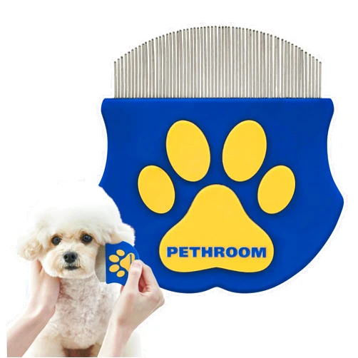PETHROOM [PETHROOM] Easy Facial Comb | Pet Eye Booger Remover Comb for Cats and Dogs | Round Head Fine-Tooth Metal Comb for Tear Stains | Stainless Steel Cleaner and Grooming Tool | Dog eye comb