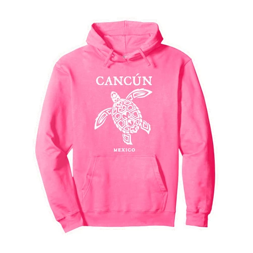 Cancun Mexico Retro Vacation Souvenirs Cancun Mexico Sea Turtle Men Women Cruise Vacation Souvenir Pullover Hoodie