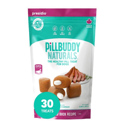 Presidio Pill Buddy Naturals - Duck Recipe Pill Hiding Treats for Dogs - Make A Perfect Pill Concealing Pocket Or Pouch for Any Size Medication - 30 Servings