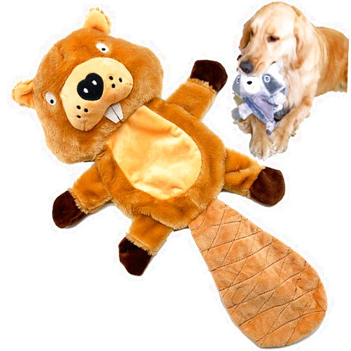 Jalousie Extra-Large Dog Squeaky Toy Interactive Rope Plush Toy for Small Medium Large Breeds Durable Dog Chew Toy (Otter)
