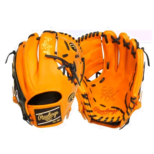 Rawlings Heart of The Hide Ready to Go 11.75 Inch Baseball Glove One-Piece Web Tan Black Right Hand Throw