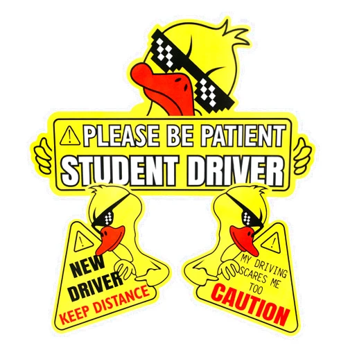 SINGARO New Driver Magnet for Car, 3pcs Cute Duck Car Magnets Student Driver Sign,Car Bumper Student Driver Reflective Sign,Car Exterior Accessories