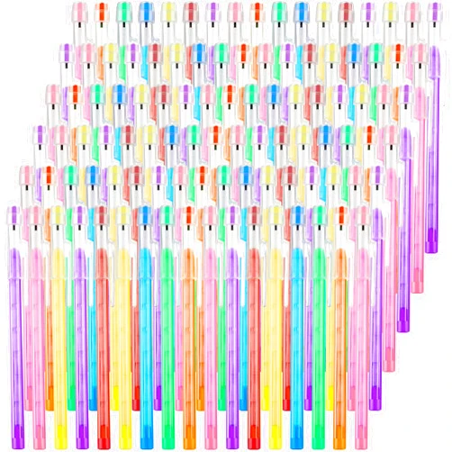 Crtiin Non Sharpening Pencils Point Pencils HB Translucent Pencils for School Stackable Pencil Multi Push Stacking Tip Pencils with Matching Eraser for Kids Office Students Teachers, 7 Colors(200 Pack)