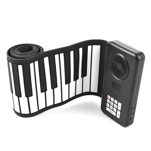 BUZHI 88 Key Portable Piano Handroll Electronic Piano Environmental Silicone Foldable Piano Home Practice Professional Electronic Piano Without Speaker for Travel Beginners