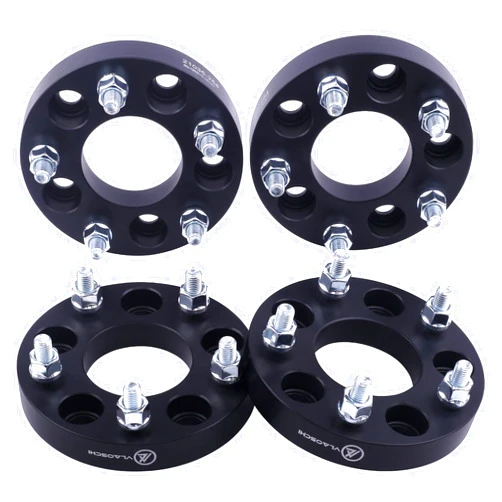 VLAOSCHI Black Forged 5x110 to 5x127 Wheel Adapters 1 Inch with 12x1.5 Studs Compatible with Jeep-Chevy 5 Lug for 2014-2019 Renegade Cherokee KL | 2018-2019 Compass MP | Dart Malibu HHR - Pack of 4